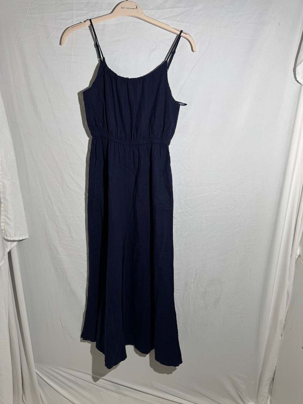 Haute Hippie Style Navy Blue Cami Jumpsuit Womens XS Spaghetti Strap Wide Leg⁠